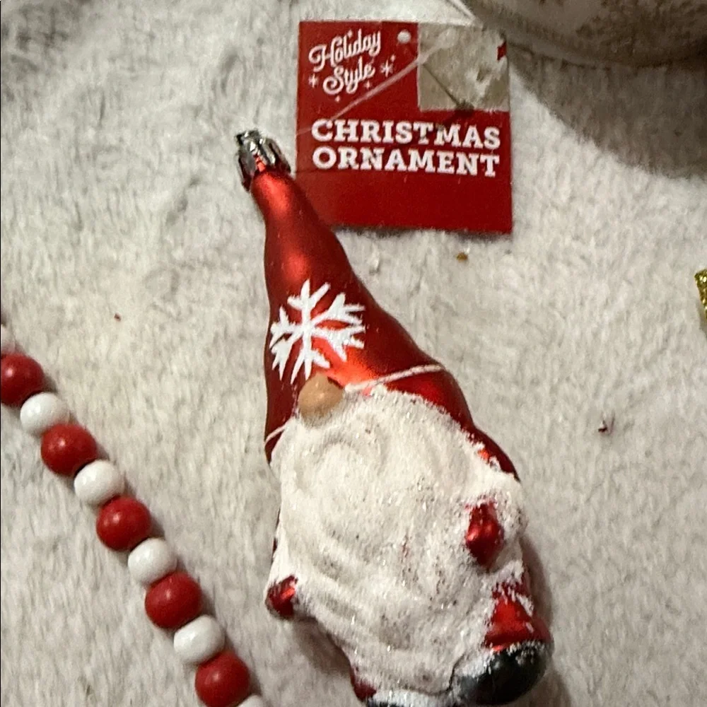 Festive Red and White Holiday Decoration Set